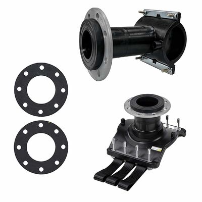PE100 Flanged Branch Saddle | Underclamp/Understrap | Manual Pin | DN100 Flange Outlet | SDR 11-26 | Water PN16 / Gas 10 Bar | DN225-630 Main | Flanged Branching for Gas, Water, Mining & Irrigation