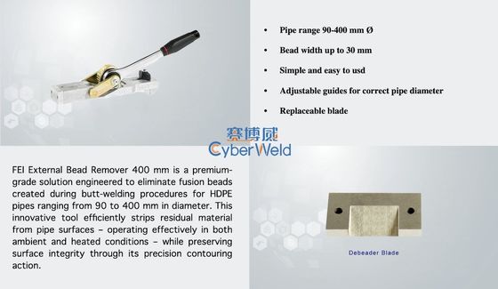 Plastic Pipe Manual Extruder Machine 630mm External Debeader Butt Fusion Welding Tooling