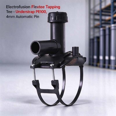 Flextee Electrofusion Tapping Tee for Oval & Coiled PE Pipe | 40-180mm Mains | 20-32mm Outlet | 4mm Auto Pin | Understrap Screw-Fast Fixing, No Re-Rounding Clamps for Gas, Water & Irrigation