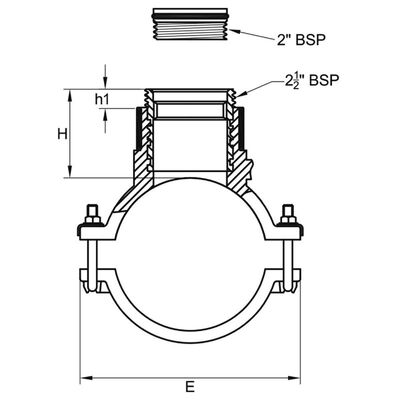 PE100 Electrofusion Balloon Saddle | 2.5" Male Thread for Underpressure Flow-Stopping & Live-Main Drilling | 4mm Auto Pin | Water PN16 / Gas 10 Bar | 2" Brass Plug Seal on DN90-250 Gas & Water Mains