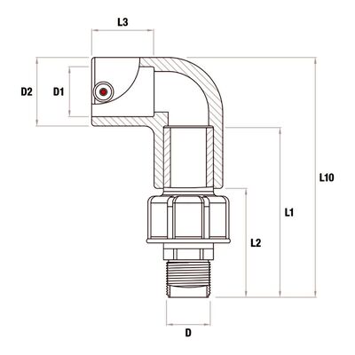 PE100 90° Electrofusion Transition Elbow | 0.75-2" Male BSPT Thread | 4mm Auto Pin | Water PN16 / Gas 10 Bar | Metallic-to-PE Pipe Transition, House Service & Domestic Connections DN25-63