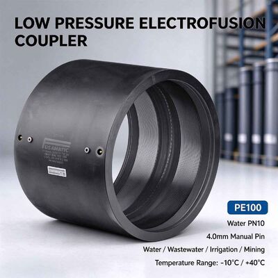 PE100 Low Pressure Electrofusion Coupler | 4mm Manual Pin | Water PN10 | SDR 17-26 Thin-Walled Pipe | DN315-400 | Pipe Joining for Water Distribution, Gravity Sewer & Irrigation Networks