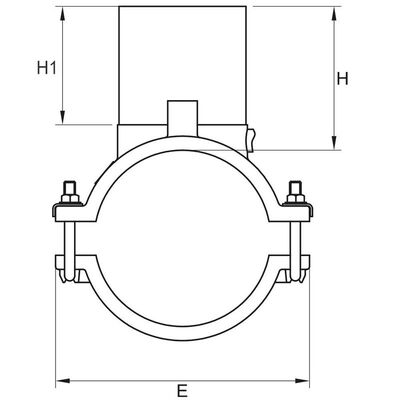 PE100 Heavy-Duty Branch Saddle | Underclamp | 4mm Auto Pin | Large-Bore 90-125mm Outlet | Water PN16 / Gas 10 Bar | DN90-250 Main | High-Flow Branching for Gas, Water, Mining & Irrigation Networks