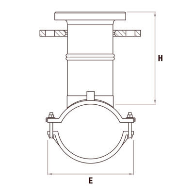 PE100 Flanged Branch Saddle | Underclamp/Understrap | Manual Pin | DN100 Flange Outlet | SDR 11-26 | Water PN16 / Gas 10 Bar | DN225-630 Main | Flanged Branching for Gas, Water, Mining & Irrigation