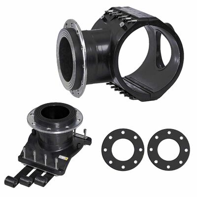 PE100 Fastcut Flanged Branch Saddle | Under Strap/Clamp | Manual Pin | DN150-250 Large Flange Outlet | Water PN16/Gas 10 Bar | DN250-630 Main | Online Tapping for Gas, Water, Wastewater & Mining