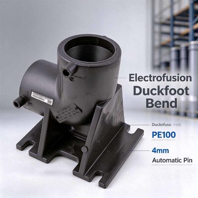 PE100 Duckfoot Bend | Fusamatic Auto Pin | 90mm SDR11-17.6 | Water PN16 | Fully Welded Hydrant & Riser Connector with Integral Base Eliminates Mechanical Joints for Water, Mining & Irrigation